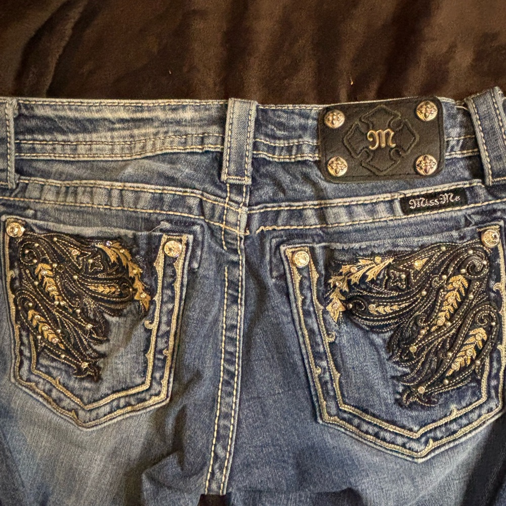 Miss Me Faded Blue Distressed Women's Jeans